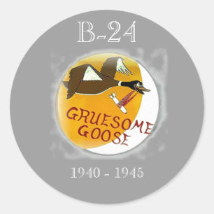 Sticker Rond B-24 LIBÉRATEUR BOMBRE LOURD - Misc. Art du nez