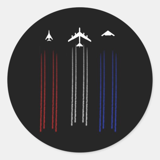 Sticker Rond B-2 Spirit B-1 Lancer B-52 Bomber Avion (Devant)