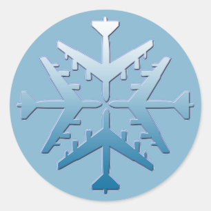 Sticker Rond B-52 Flocon de neige