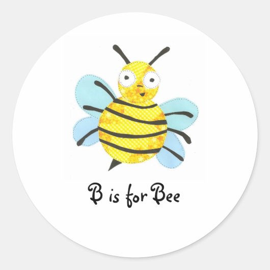 Sticker Rond B est pour Bee (Devant)