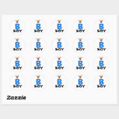 Sticker Rond "B" est pour GARY (Feuille)