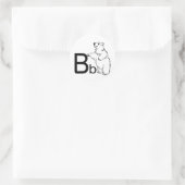 Sticker Rond B est pour Ours (Sac)