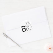 Sticker Rond B est pour Ours (Enveloppe)