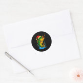 Sticker Rond B Fish Christmas Fishing  (Enveloppe)