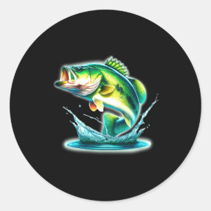 Sticker Rond B Fish Jumng Comfort Colors Adulte Poids lourd