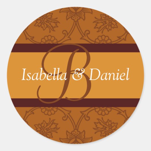 Sticker Rond B Monogrammes Pour Les Phoques D'Enveloppe (Devant)