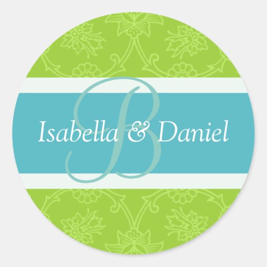 Sticker Rond B Monogrammes Pour Les Phoques D'Enveloppe (Devant)