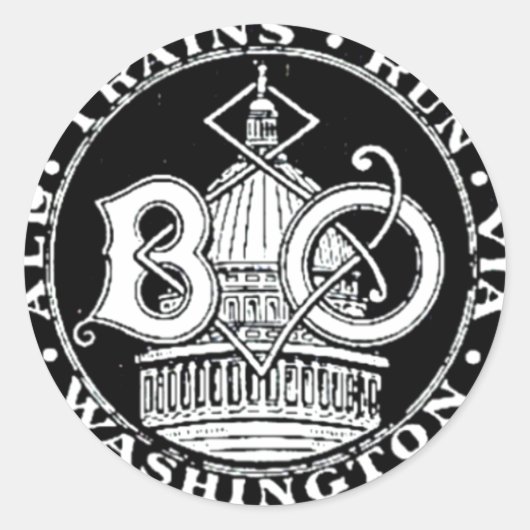 Sticker rond B+O Royal Blue Line Trains 1910 (Devant)