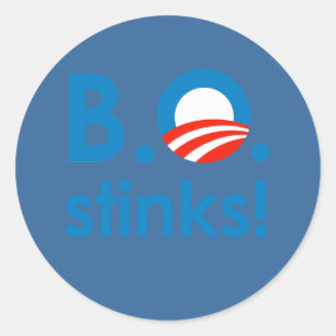 Sticker Rond B.O. Stinks / Anti-Obama