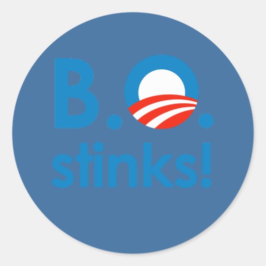 Sticker Rond B.O. Stinks / Anti-Obama (Devant)