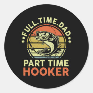 Sticker Rond B Pêche Père Jour Drôle temps plein papa temps par