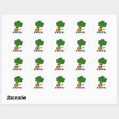 Sticker Rond B-Rock-Oli Funny Rocker Broccoli Pun (Feuille)