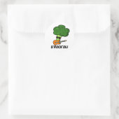 Sticker Rond B-Rock-Oli Funny Rocker Broccoli Pun (Sac)