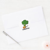 Sticker Rond B-Rock-Oli Funny Rocker Broccoli Pun (Enveloppe)