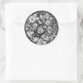 Sticker Rond B&W Floral (Sac)