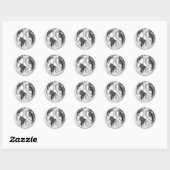 Sticker Rond B&W signe de paix terrestre (Feuille)