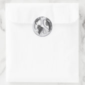 Sticker Rond B&W signe de paix terrestre (Sac)