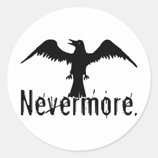 Sticker Rond B&W Tribal Raven Nevermore (Devant)