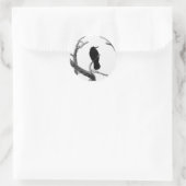 Sticker Rond B&W Winter Raven Edgar Allan Poe (Sac)