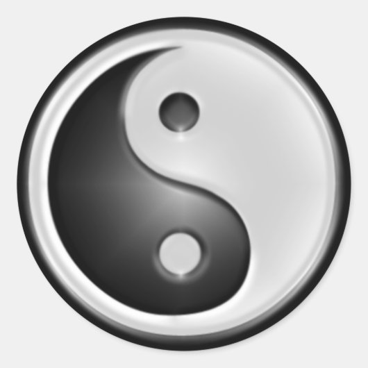 Sticker Rond B&W Yin&Yang (Devant)