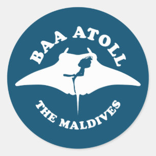 Sticker Rond Baa Atoll Plongée Sous-Marine