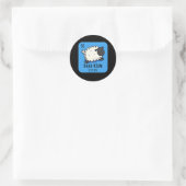 Sticker Rond Baa-rium Funny Sheep Chimie Pun Dark BG (Sac)