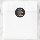 Sticker Rond Baaad À L'Os Funny Black Sheep Pun Dark BG (Sac)