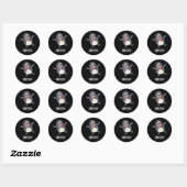 Sticker Rond Bab-foon Funny Buffon Baboon Pun Dark BG (Feuille)