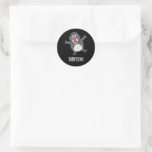Sticker Rond Bab-foon Funny Buffon Baboon Pun Dark BG (Sac)