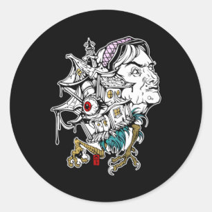 Sticker Rond Baba Jaga Baba Yaga