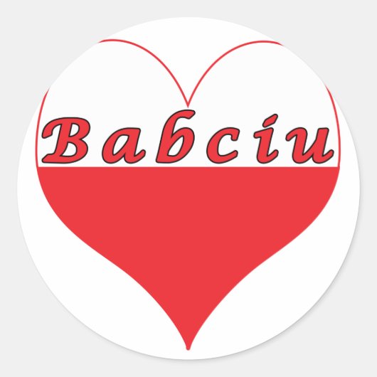 Sticker Rond Babciu Coeur polonais (Devant)
