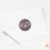 Sticker Rond babe bunco avec lettrage blanc et cuir violet (Enveloppe)