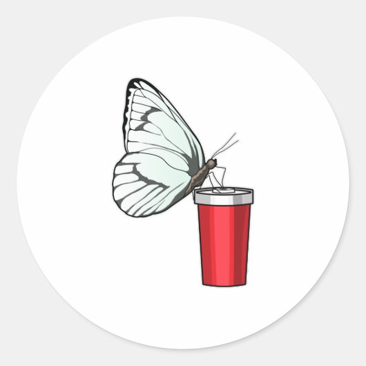 Sticker Rond Babfly Drinking (Devant)