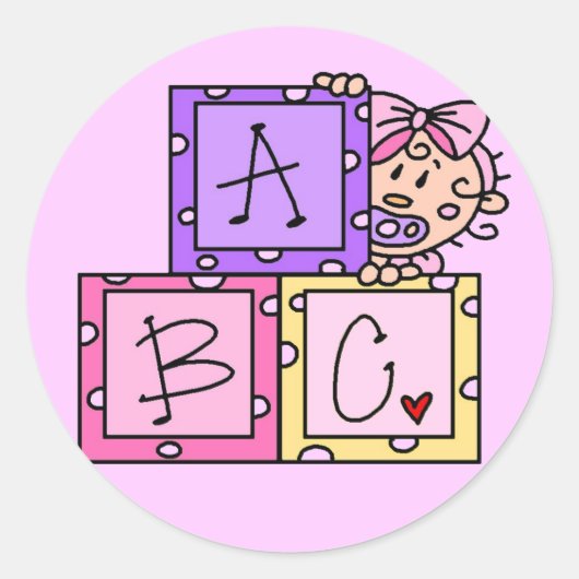 Sticker Rond Baby ABC Tshirts et cadeaux (Devant)