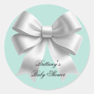 Sticker Rond Baby and Co. Baby shower bleu Turquoise moderne
