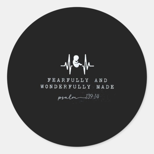 Sticker Rond Baby Announcement Fearfully And Wonderfully Made, (Devant)