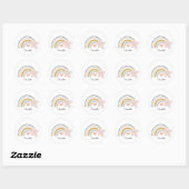 Sticker Rond Baby arc-en-ciel personnalisé (Feuille)