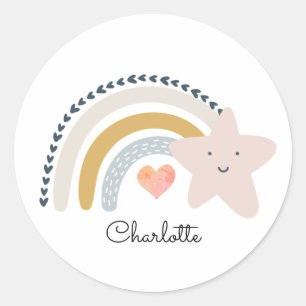 Sticker Rond Baby arc-en-ciel personnalisé