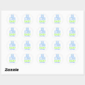 Sticker Rond Baby Blocks Fête de Naissance (Feuille)