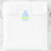 Sticker Rond Baby Blocks Fête de Naissance (Sac)