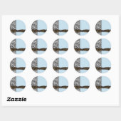 Sticker Rond Baby Blue Brown Zebra Party Favoriser (Feuille)