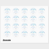 Sticker Rond Baby Blue Raindrops Baby Sprinkle Douche (Feuille)