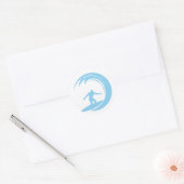 Sticker Rond Baby Blue surfing (Enveloppe)