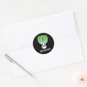 Sticker Rond Baby Bok Choy Funny Veggie Pun Dark BG (Enveloppe)
