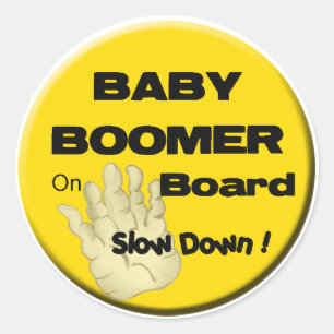 Sticker Rond Baby boomer sur de Board_Slow l'autocollant vers