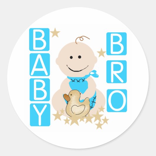 Sticker Rond Baby Boy Baby Bro (Devant)
