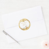 Sticker Rond Baby Boy Baptism Gold Cross (Enveloppe)