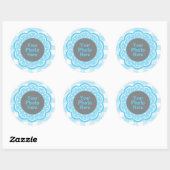 Sticker Rond Baby Boy Blue En vichy photo (Feuille)