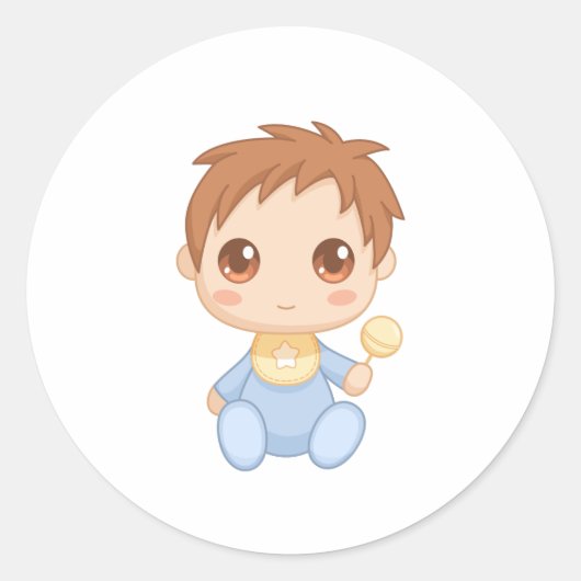 Sticker Rond Baby Boy Blue Jumpsuit (Devant)