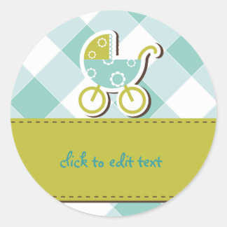 Sticker Rond baby Boy Buggy Bleu et Vert